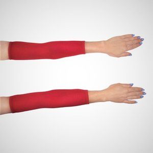 Red mesh sleeves armbands for belly dance costume or fairy cosplay. Size S